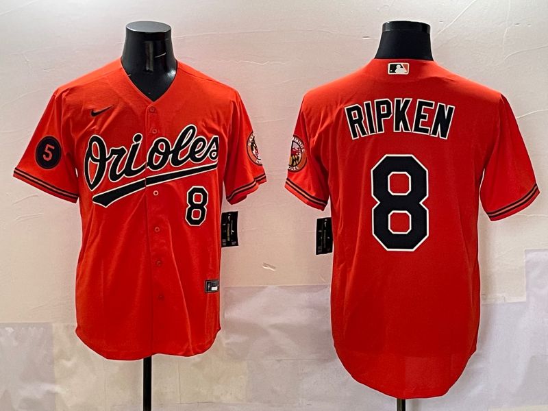 Men Baltimore Orioles #8 Ripken Orange Game 2025 Nike MLB Jersey style 5091->baltimore orioles->MLB Jersey